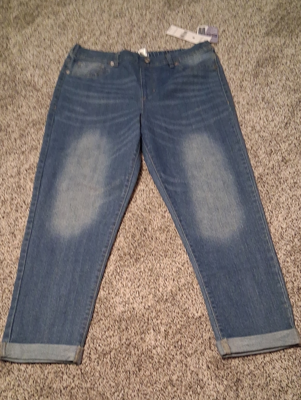 Just Me Women's Faded Blue Rolled-Cuff Jeans